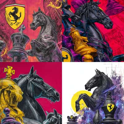 Luxurious animated chess pieces