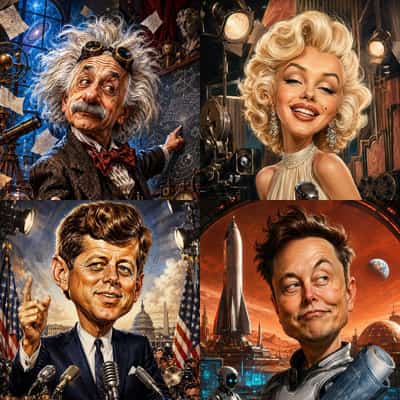 Cinematic Premium Famous People Caricatures