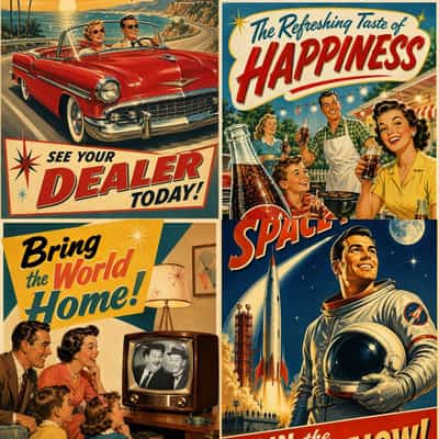 1950s Cinematic Vintage Advertisement Posters