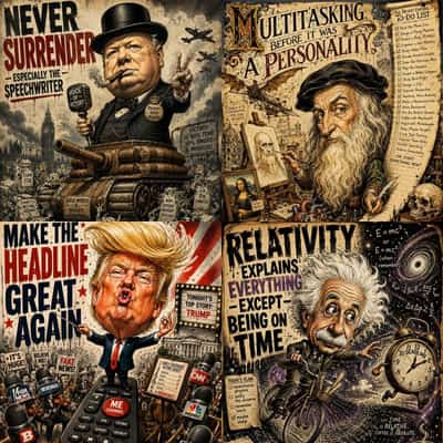 Cinematic Celebrity/Famous People Caricature Posters