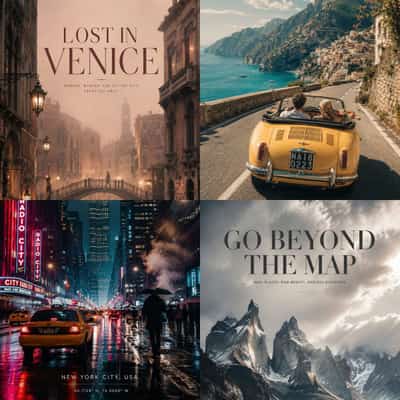 4K Travel Destination Editorial Posters