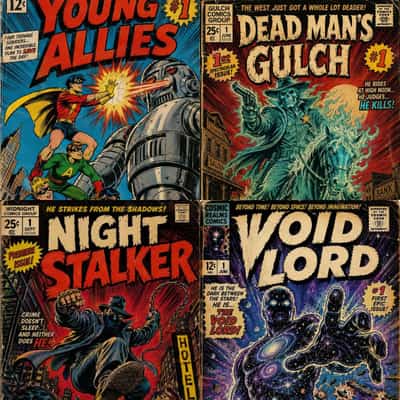 Cinematic Vintage Comic Book Covers