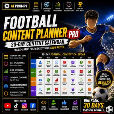Football Content Planner Prompt Chatgpt