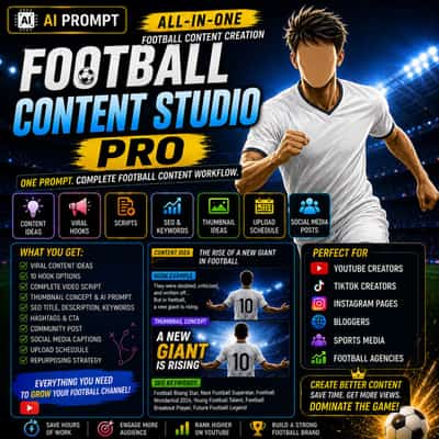 Football Content Studio Prompt Chatgpt