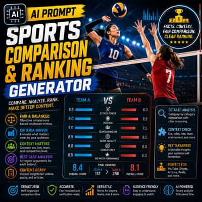 Sports Comparison & Ranking Generator