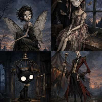 Gothic Hand-Drawn Storybook Cartoon Style