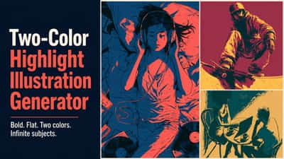 Two-Color Highlight Illustration Generator