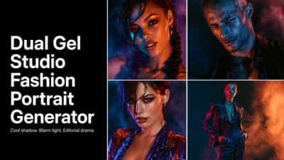 Dual Gel Studio Fashion Portrait Generator