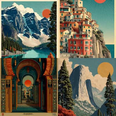 Vintage Travel Poster Art Generator
