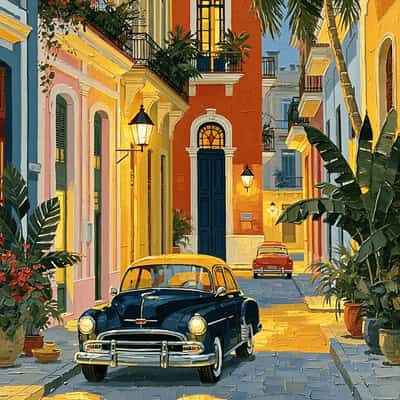 Tropical Caribbean Impasto Oil Art